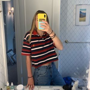 FREE WHEN BUNDLED. VTG Cropped Polo shirt